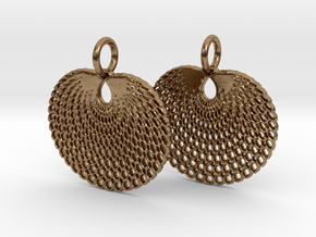 Peacock earrings in Natural Brass