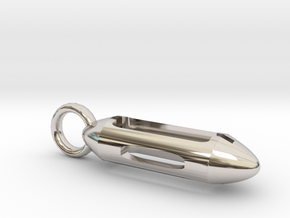 Boat Shuttle Pendant in Rhodium Plated Brass