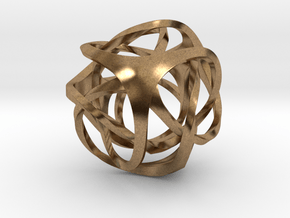 Pendant_Tetrahedron Twist No.2 in Natural Brass