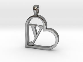 Alpha Heart 'Y' Series 1 in Polished Silver