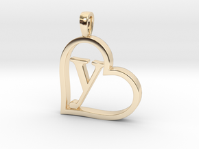 Alpha Heart 'Y' Series 1 in 14k Gold Plated Brass