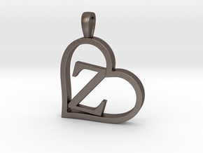 Alpha Heart 'Z' Series 1 in Polished Bronzed Silver Steel