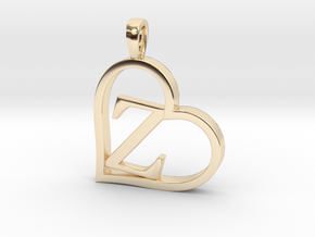 Alpha Heart 'Z' Series 1 in 14k Gold Plated Brass