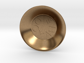 Greek Vowel Charging Bowl (small) in Natural Brass