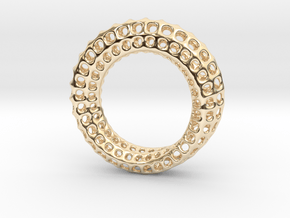 Voronoi Mobius #1 in 14k Gold Plated Brass