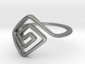 Square Spiral Ring in Natural Silver: 7 / 54