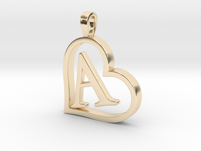 Alpha Heart 'A' Series 1 in 14k Gold Plated Brass