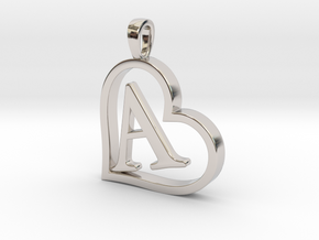 Alpha Heart 'A' Series 1 in Rhodium Plated Brass