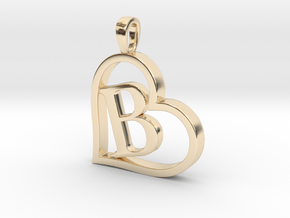 Alpha Heart 'B' Series 1 in 14k Gold Plated Brass