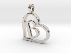 Alpha Heart 'B' Series 1 in Rhodium Plated Brass