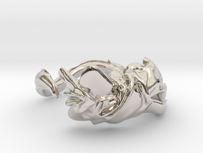 Fabric and Figure Ring in Rhodium Plated Brass: 5.5 / 50.25
