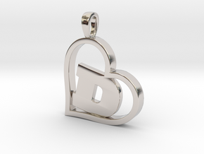 Alpha Heart 'D' Series 1 in Rhodium Plated Brass