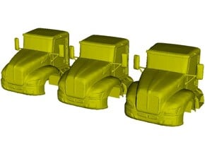 1/87 scale Kenworth T370 truck cabins x 3 in Smooth Fine Detail Plastic