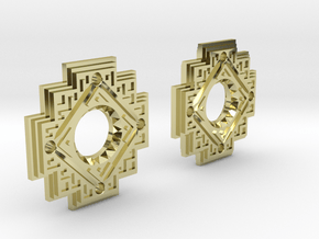 Inca Cross Earrings in 18k Gold: Small