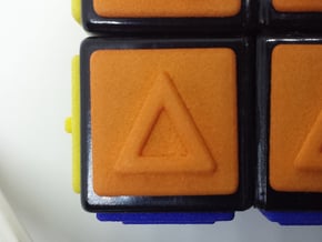 Orange replacement tile (Rubik's Blind Cube) in Orange Processed Versatile Plastic