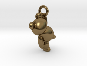 Teddy Bear Pendant - 3cm in Polished Bronze