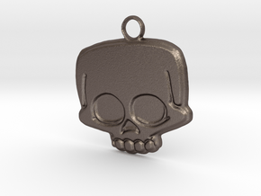 Funny Skull in Polished Bronzed Silver Steel