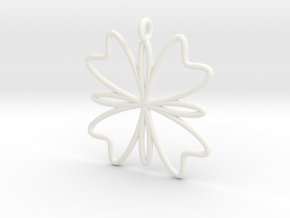 Four Petal Pendant in White Processed Versatile Plastic
