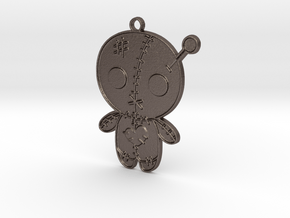 Voodoo Doll Pendant in Polished Bronzed Silver Steel
