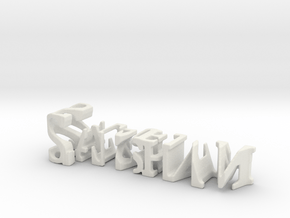 3dWordFlip: Saksham/Sharma in White Natural Versatile Plastic