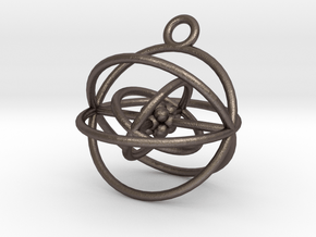 Oxygen Atom in Polished Bronzed Silver Steel