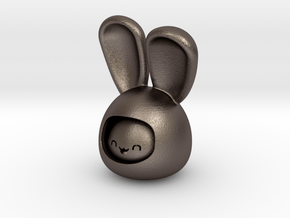 happy rabbit in Polished Bronzed Silver Steel