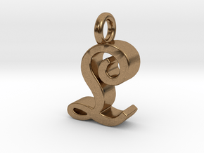 L - Pendant - 3 mm thk. in Natural Brass