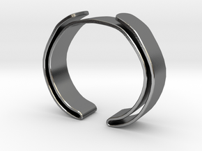 Double Fold Cuff in Polished Silver