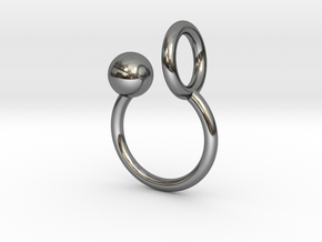 Ball HOOP Ring in Fine Detail Polished Silver: Small