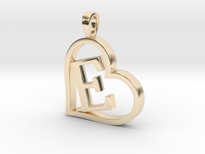 Alpha Heart 'E' Series 1 in 14k Gold Plated Brass