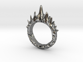 Abstract - Ring 10 - Spiked  in Polished Silver