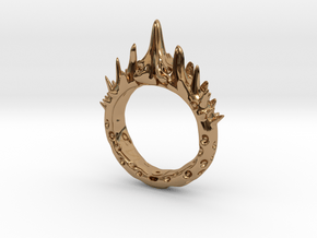 Abstract - Ring 10 - Spiked  in Polished Brass