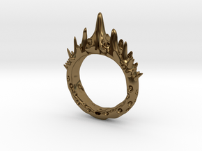 Abstract - Ring 10 - Spiked  in Polished Bronze