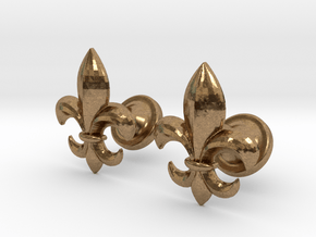 fleur de lis cufflinks in Natural Brass