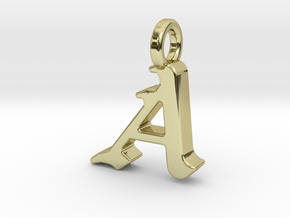 A - Pendant - 2mm thk. in 18k Gold Plated Brass