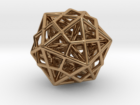 Icosa/Dodeca Combo w/nested Stellated Dodecahedron in Polished Brass