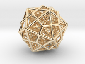 Icosa/Dodeca Combo w/nested Stellated Dodecahedron in 14K Yellow Gold