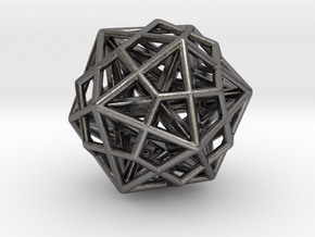 Icosa/Dodeca Combo w/nested Stellated Dodecahedron in Polished Nickel Steel