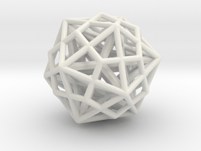 Icosa/Dodeca Combo w/nested Stellated Dodecahedron in White Natural Versatile Plastic