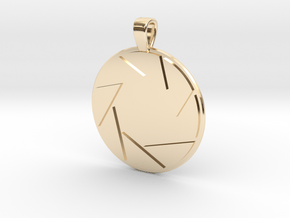 Aperture Science Laboratories Pendant - Portal in 14k Gold Plated Brass