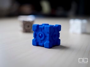 Portal Companion Cube in Blue Processed Versatile Plastic