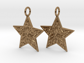 Christmas Star Earrings in Natural Brass