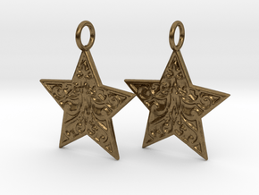 Christmas Star Earrings in Natural Bronze