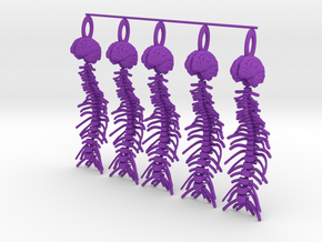 Brain and Spine...necklace pendant! in Purple Processed Versatile Plastic