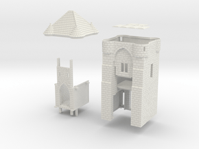 HOF021 - Castle gate tower in White Natural Versatile Plastic
