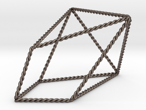 Twisted Chestahedron 2.2" in Polished Bronzed Silver Steel
