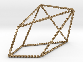 Twisted Chestahedron 2.2" in Polished Gold Steel