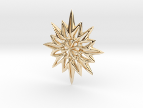 Snowflake Necklace  in 14K Yellow Gold