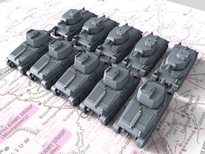 1/600 French SARL 42 Medium Tank x10 in Tan Fine Detail Plastic