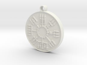 Vegvisir Viking Rune in White Natural Versatile Plastic